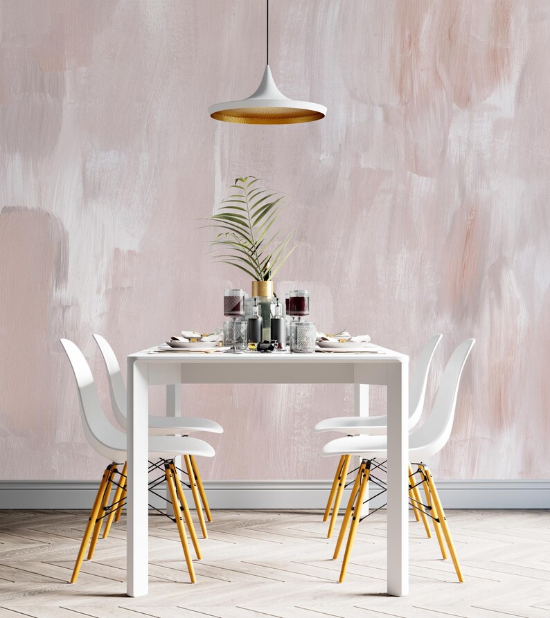 Pink Wall Covering for Bedroom Pink Paint Wallpaper Mural Etsy