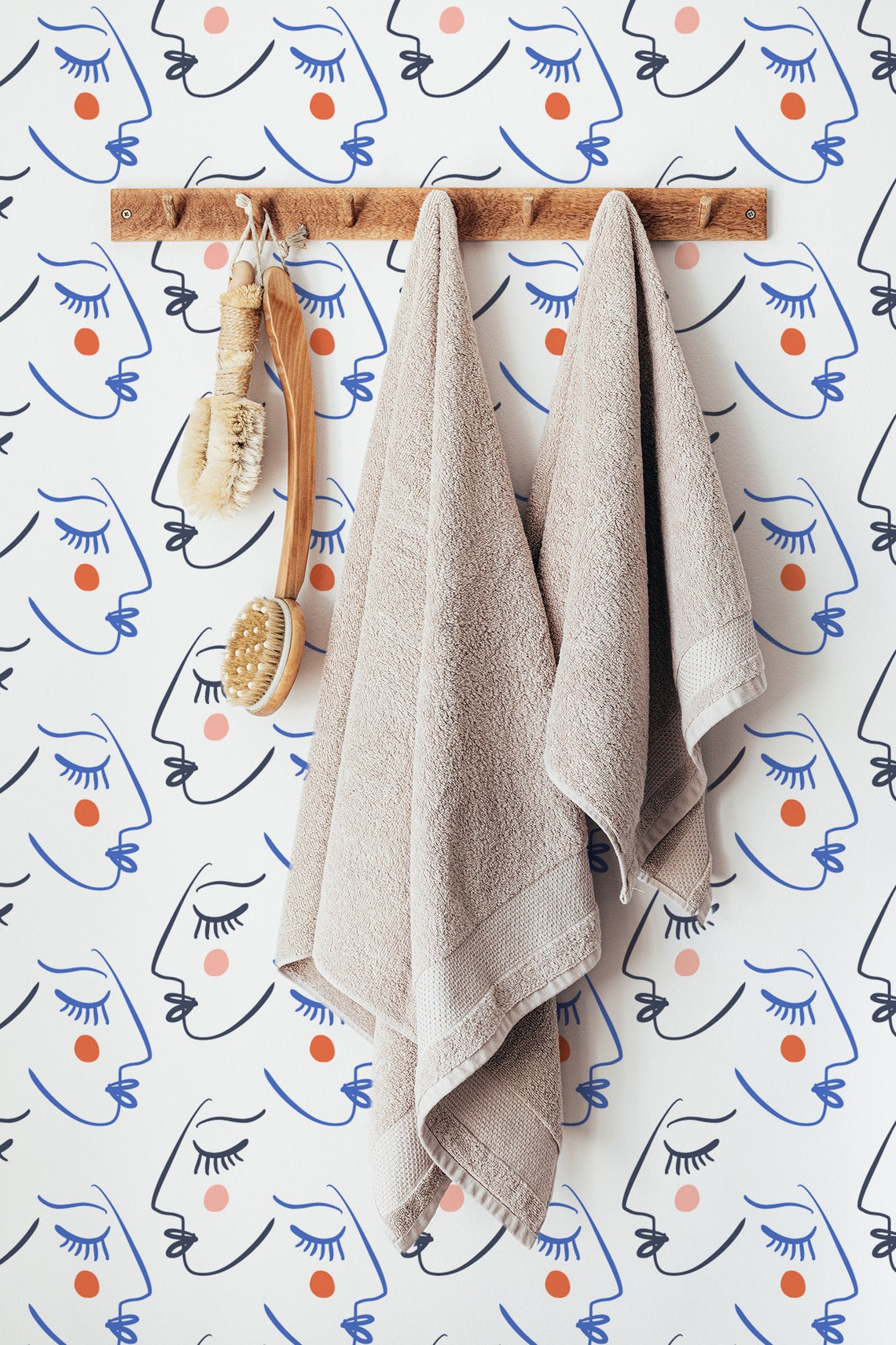 Abstract Faces Peel and Stick Wallpaper Removable Bedroom - Etsy