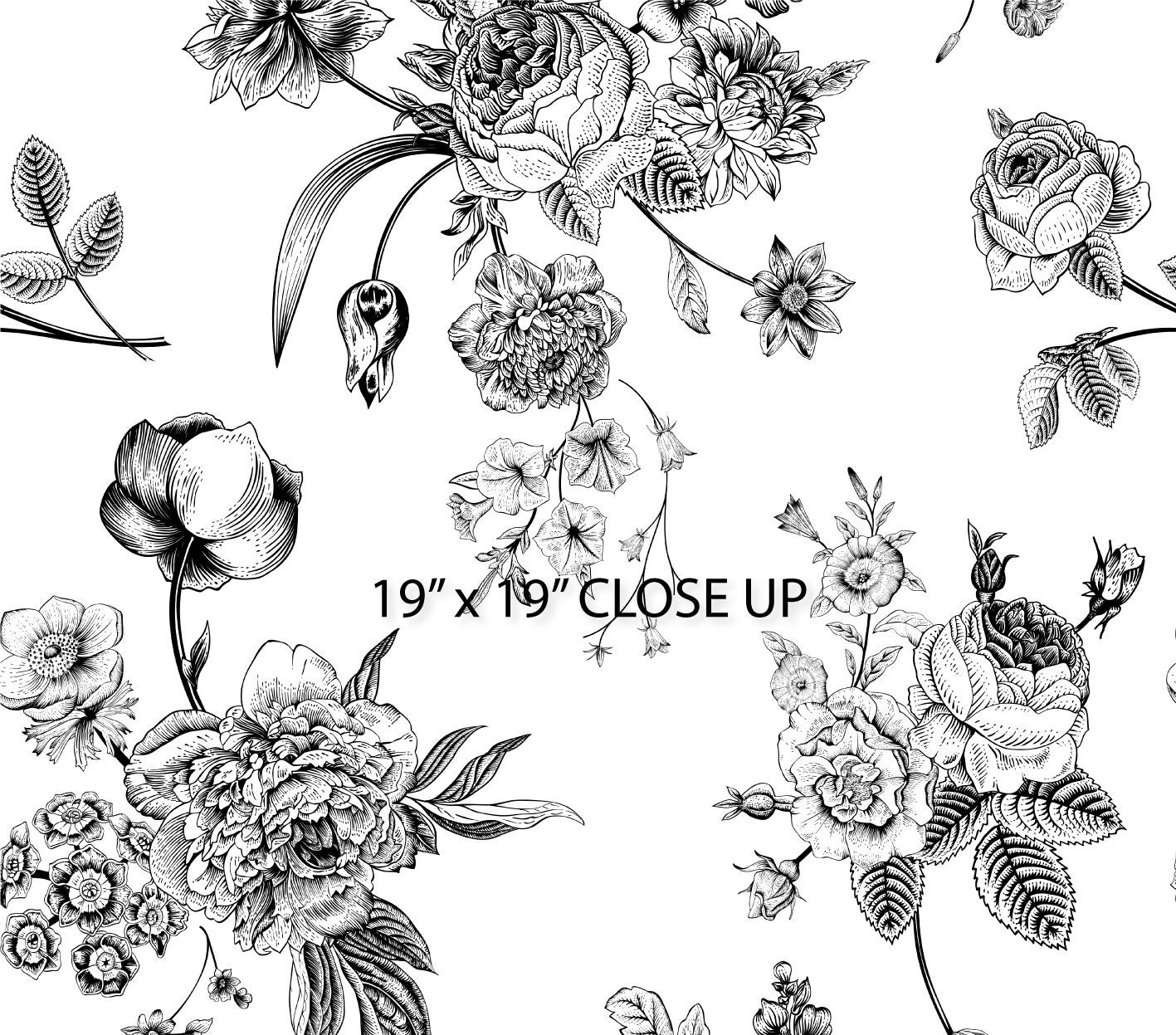 Wallpaper With Black and White Floral Prints Floral Wallpaper Etsy