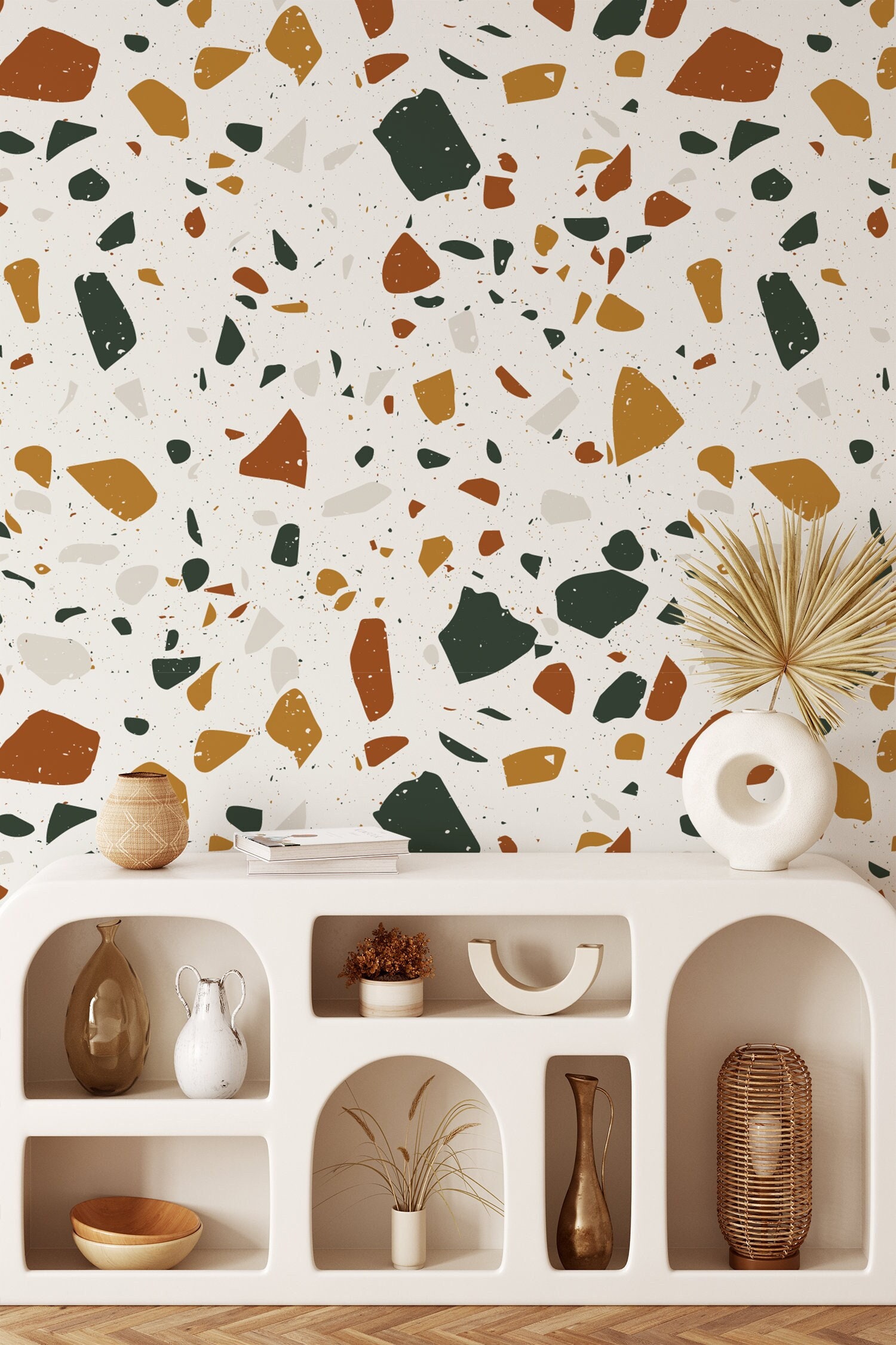 Terrazzo peel and stick wallpaper Terrazzo removable Etsy