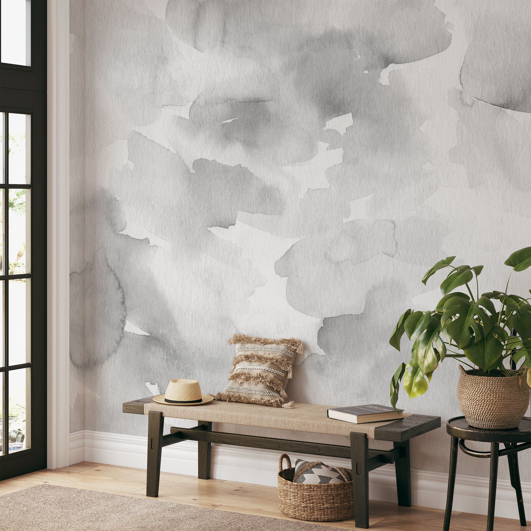 Watercolor abstract peel and stick wallpaper Blue watercolor | Etsy