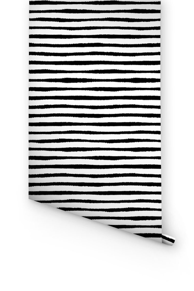 Peel and Stick Wallpaper With Striped Pattern Removable Etsy