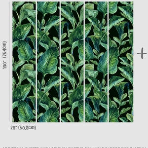 Removable wallpaper with Banana leaf print, Banana leaves peel and stick wallpaper, tropical leaf removable wallpaper for nursery image 7