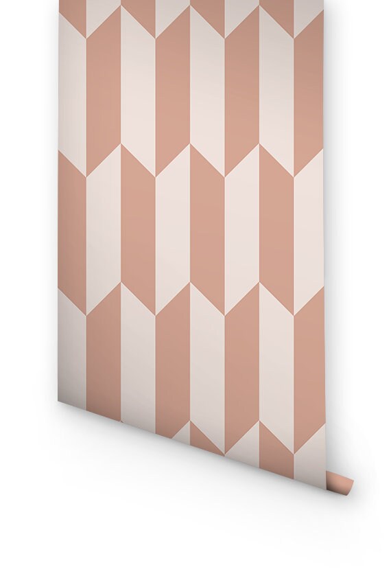 Pink Peel Stick Wallpaper Pink Geometric Removable Wallpaper - Etsy