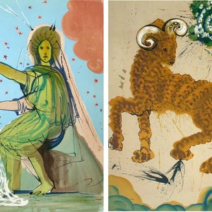 Set of x13 Salvador Dali Zodiac image 5