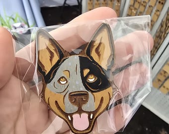 Australian cattle dog Face Magnet-cattle dog magnet-dog face magnets-blue heeler-red heeler