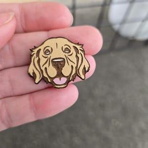 Golden Retriever Pin-golden Retriever-dog head pin-dog breed pin-custom available