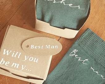 Personalised Socks - Personalised Groomsman Socks - Groomsman gift - Best man gift - Groom socks - Custom colour socks