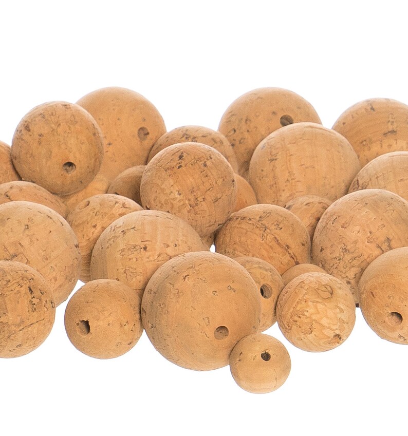Cork balls natural 254 mm. 1 with hole 50 PC. Etsy