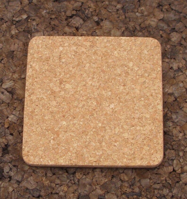 Square natural cork trivet for crafting 2 pc. Etsy