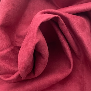 Dark Red synthetic Suede for teddy bear paw pads
