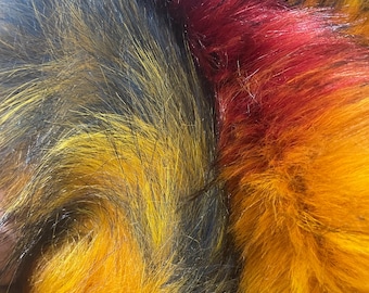 Luxury faux fur Bright Rainbow
