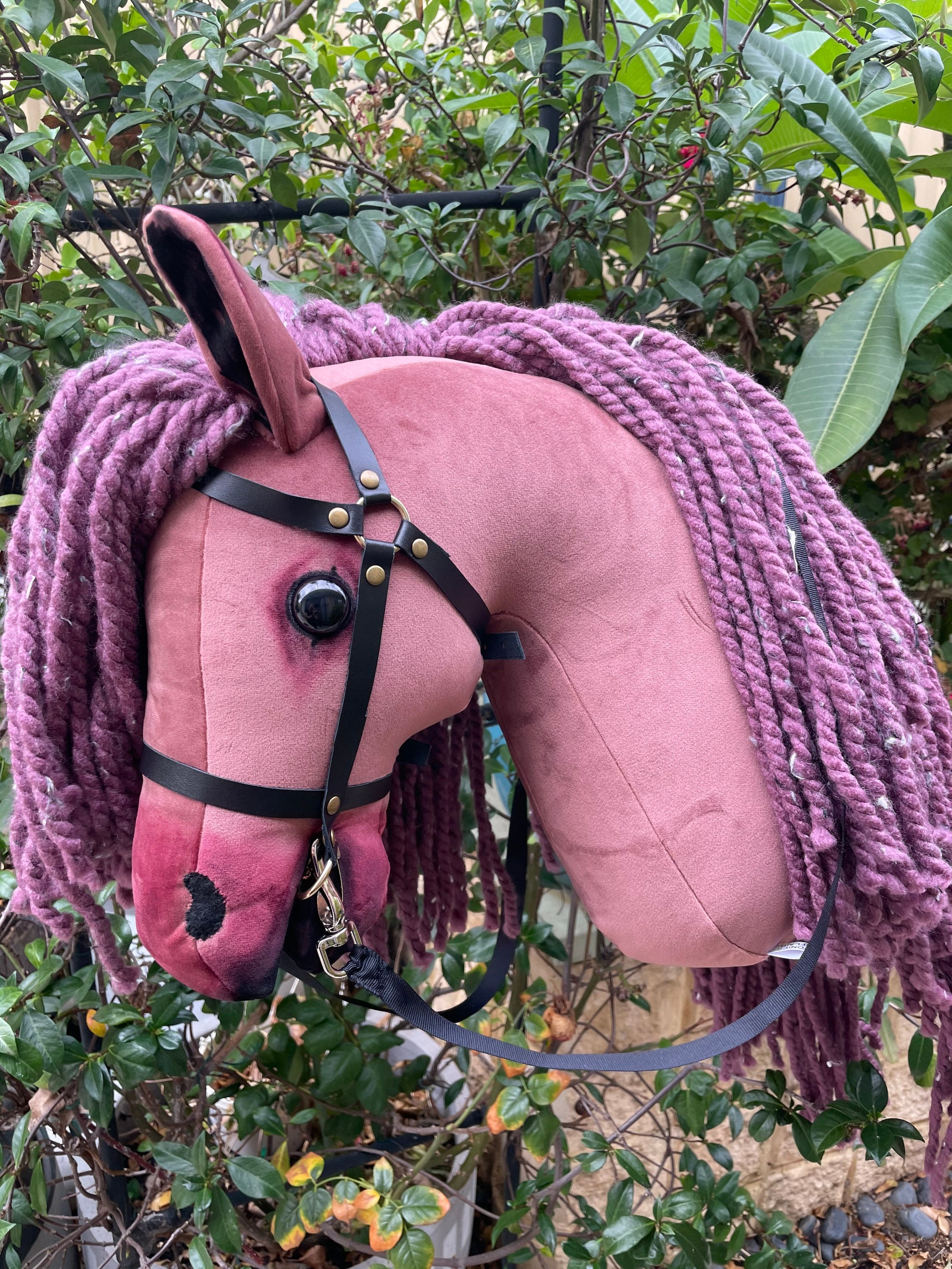 Staubiges rosa Hobbypferd mit offenem Mund Stockpferd. | Etsy