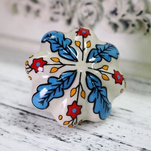 Colorful Cabinet Knobs / Dresser Knobs Drawer Pulls Knob Handles / Kids Childrens Drawer Knobs / Colorful Flower Ceramic Hardware