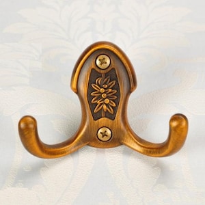 Vintage Look Wall Hooks / Decorative Hooks Antique Brass / Double Wall Hook / Bronze Coat Hangers Rack Hooks Furniture Hardware