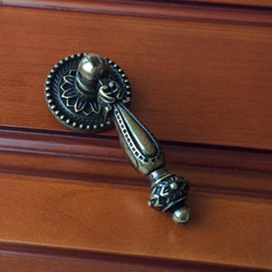 Drop Dresser Knobs Pulls Handles Drawer Pull Handles Hanging Kitchen Cabinet Knobs Handle Pull Antique Bronze Decorative Furniture Hardware image 2