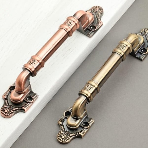 Larger Vintage Door Handle Cabinet Handles Drawer Pulls Handles Knobs Antique Brass / Rustic Furniture Handles Hardware