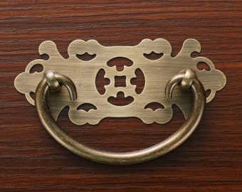Chinese Style Antique Bail Pulls / Drawer Handles Antique Brass Kitchen Cabinet Knob Pull Handles / Door Handle Dresser Drawer