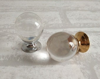 Glass Knobs Crystal Knob Drawer Knobs Dresser Pulls Handles Kitchen Cabinet Knob Decorative Knobs Pull Handle Hardware Clear Silver