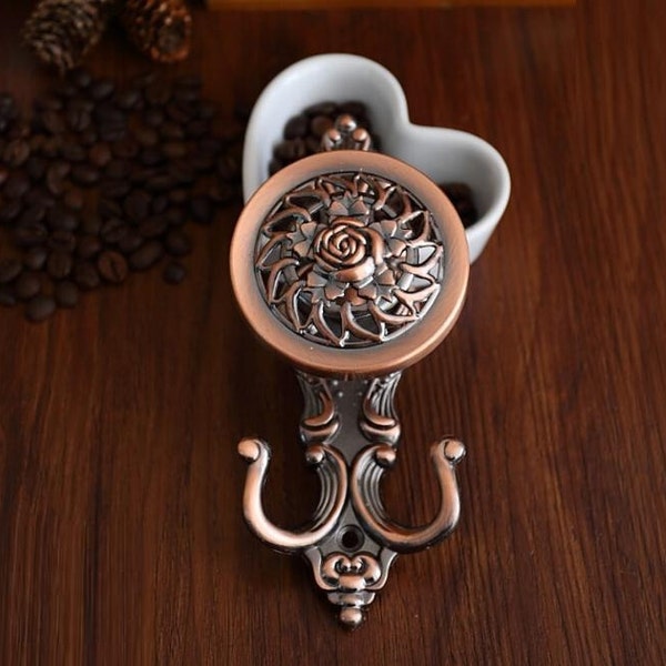 Antique Rose Curtain Hook Decorative Hooks Shabby Chic Decorative Wall Hooks Fleur Metal Hooks Coat Hangers Wall Hanger