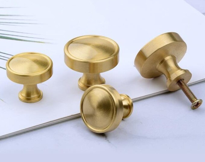 Griffe 4 Knäufe Mid Century Hardware Messing Schublade ziehen | Etsy