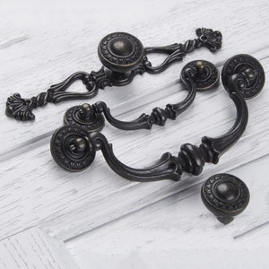 3.5" 5.5" Vintage Drop Bail Pull Handle Antique Bronze Dresser Drawer Knobs Pulls Handles Kitchen Cabinet Handle 90mm 140mm