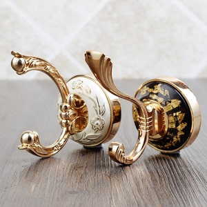Chinese Style Wall Hook Metal Wall Hooks / Antique Gold Curtain Tie Backs Hardware Hanger Coat Rack Hangers Unique  Decorative