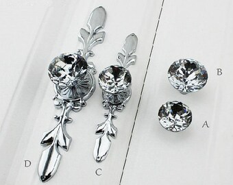 Glass Dresser Knob Pull Crystal Drawer Knobs Pulls Handle Etsy
