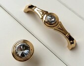 3.75 quot Glass Dresser Knob Pull Drawer Knobs Pulls Handles Knobs Crystal Kitchen Cabinet Door Handle Knob Gold Rhinestone Bling Decorative 96
