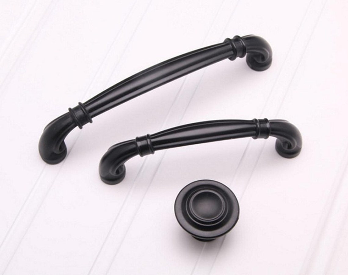 Black Dresser Knob Drawer Knobs Pulls Handles Black Etsy
