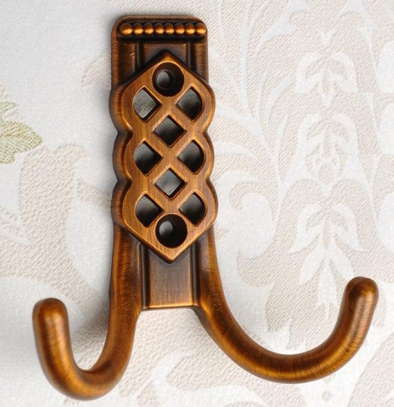 Vintage Look Wall Hooks / Decorative Hooks Antique Brass / Double Wall Hook  / Bronze Coat Hangers Rack Hooks Furniture Hardware -  Canada