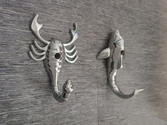 Dolphin Scorpion Elephant Wall Hooks / Unique Vintage Look Hook / Metal  Silver Finish Rustic Home Decor / Chic Decorative Hat Coat Hangers -  UK