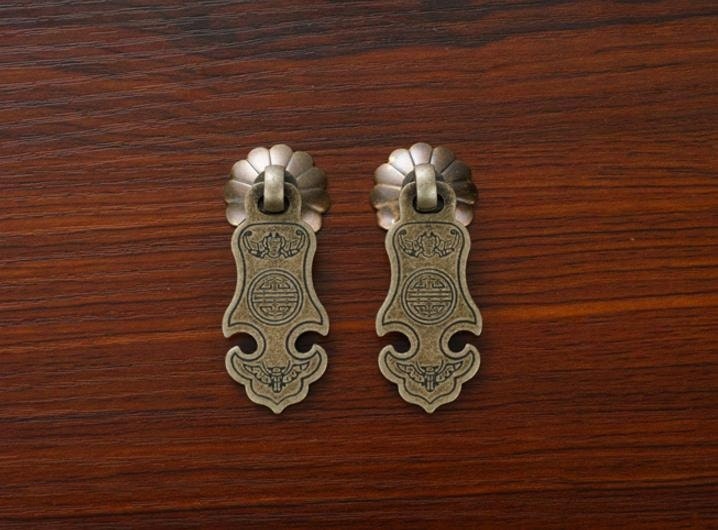 Chinese Style Antique Drop Pulls / Drawer Handles Antique Etsy