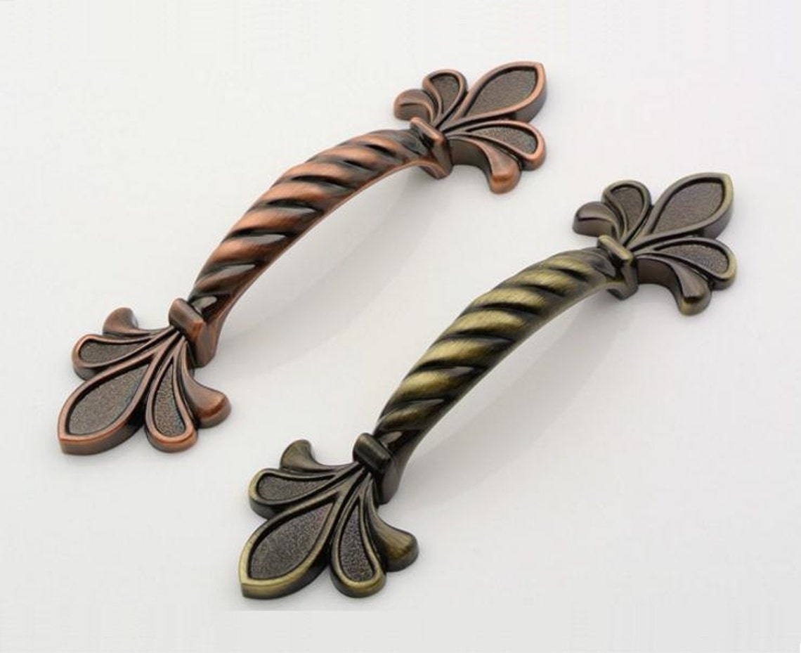 Fleur De Lis Knob Drawer Pull Door Handle Dresser Etsy
