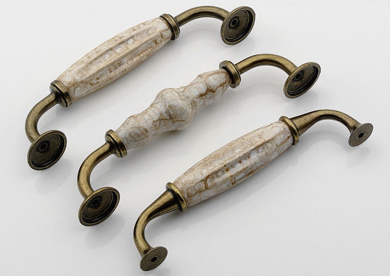 Dresser Knob Drawer Knobs Pulls Handles White Ceramic Kitchen Etsy