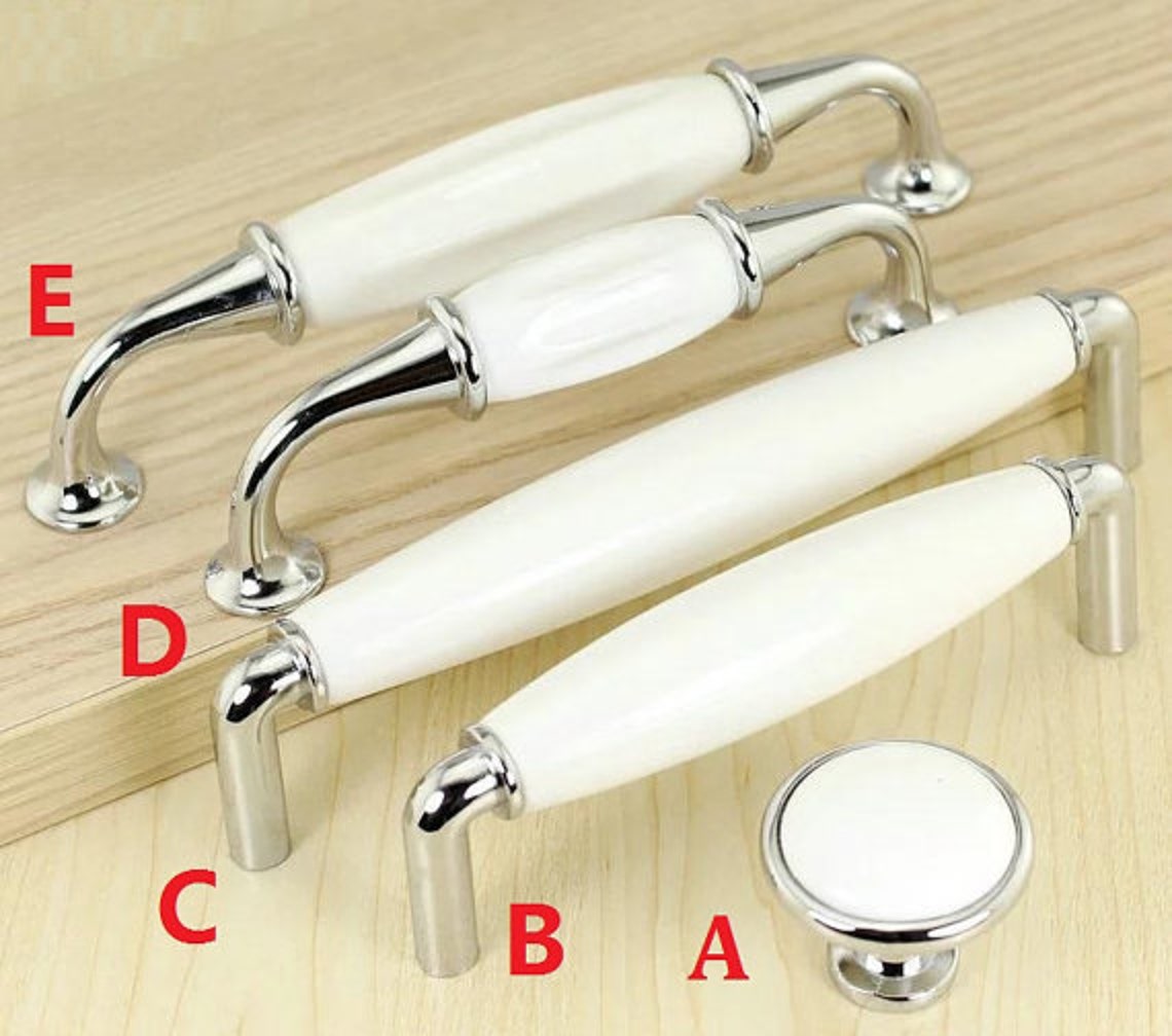 3.75 5 White Dresser Pulls Drawer Pull Porcelain / Etsy