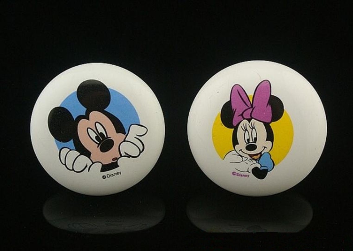Mickey Knobs Baby Nursery Kids Dresser Knobs Ceramic White Etsy