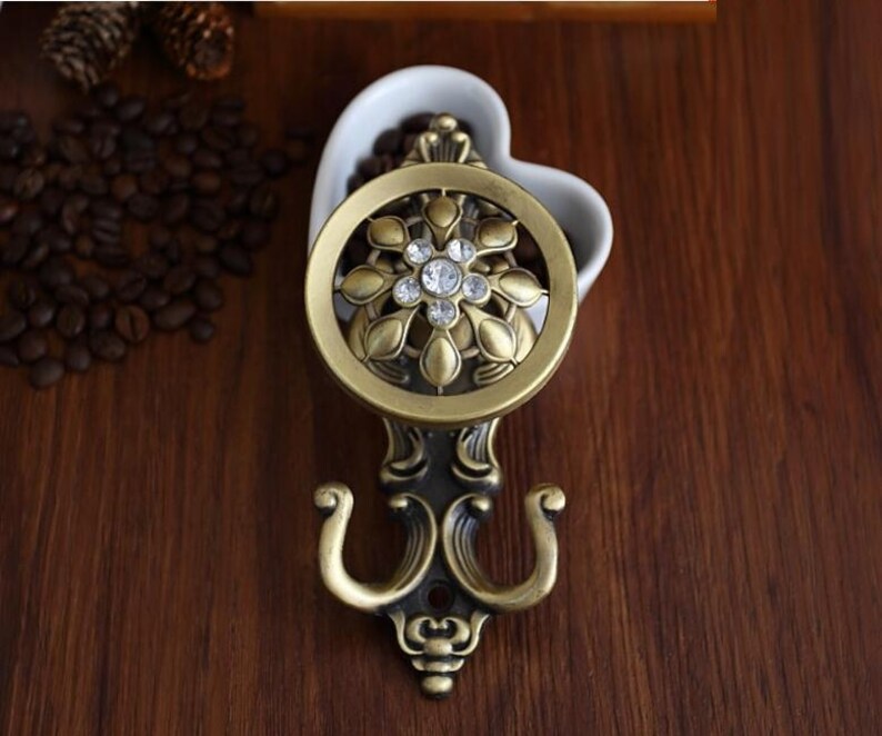 Glass Crystal Hook Decorative Hooks Wall Hooks Clear Metal Etsy