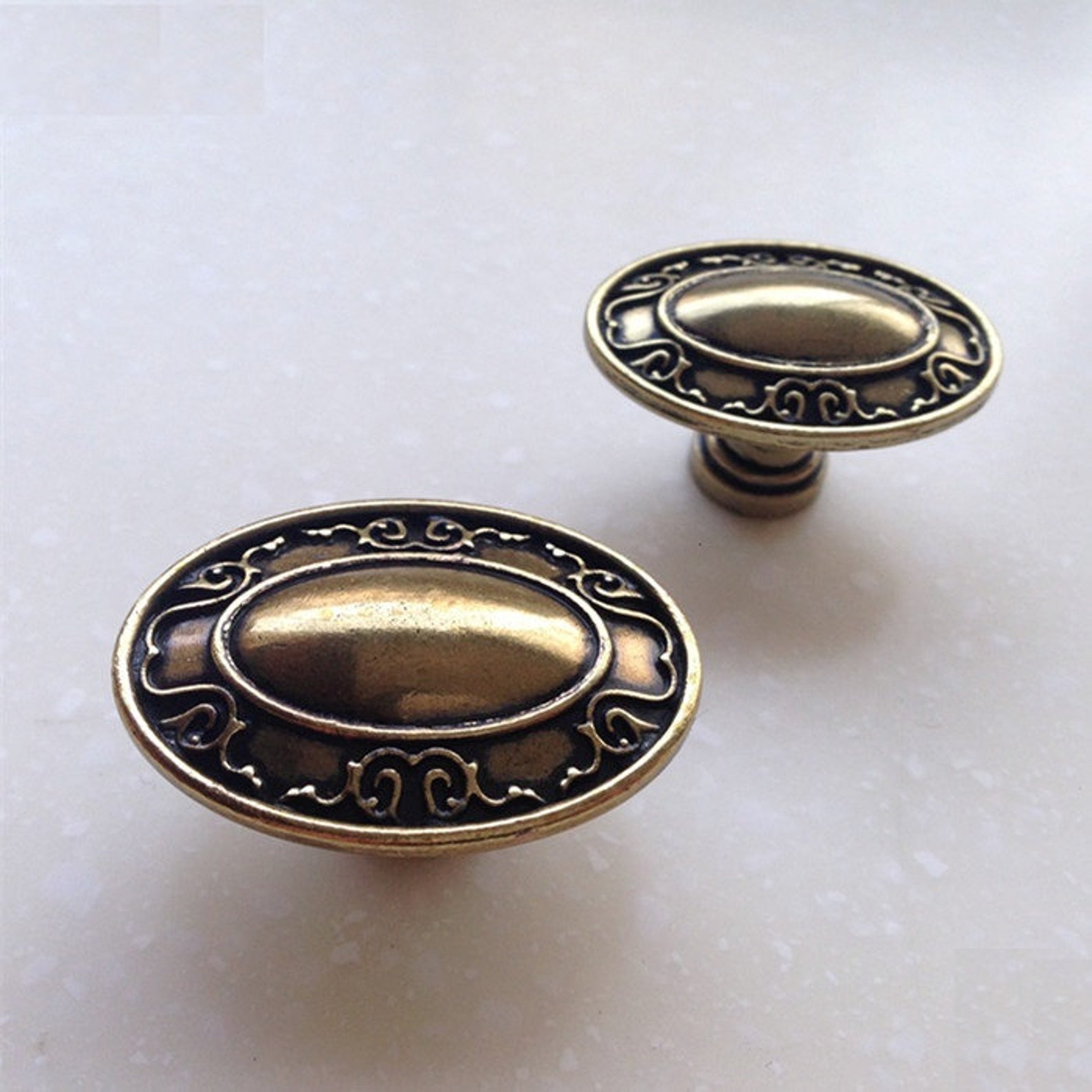 Bronze Knob French Country Kitchen Cabinet Handle Pull Antique - Etsy
