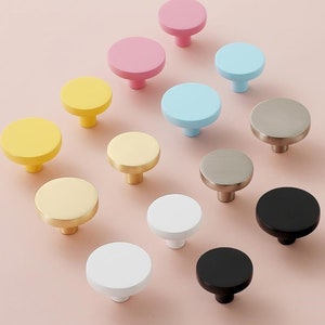 Round Knobs Colourful Dresser Knobs Handles Drawer Pulls Handles Unique Knobs Cabinet Knobs Pull/  Furniture Door Knobs Hardware Pink White