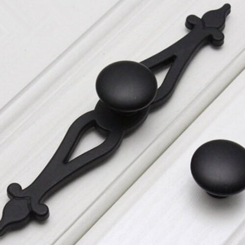 Black Drawer Knobs Pulls Handles Dresser Knob Kitchen Etsy