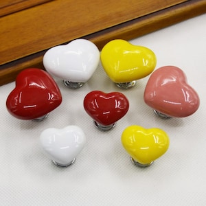 Perilla de corazón Perillas de tocador para niños Perillas de cajón Tiradores de plata / Perillas de dibujos animados para niños / Tiradores de gabinete Perilla de tracción / Herrajes para niños y niñas