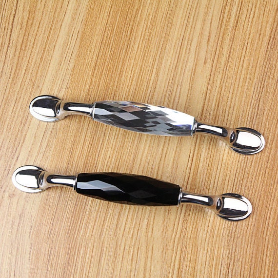 3.75 5glass Dresser Pulls Drawer Pull Handles Silver Clear Etsy