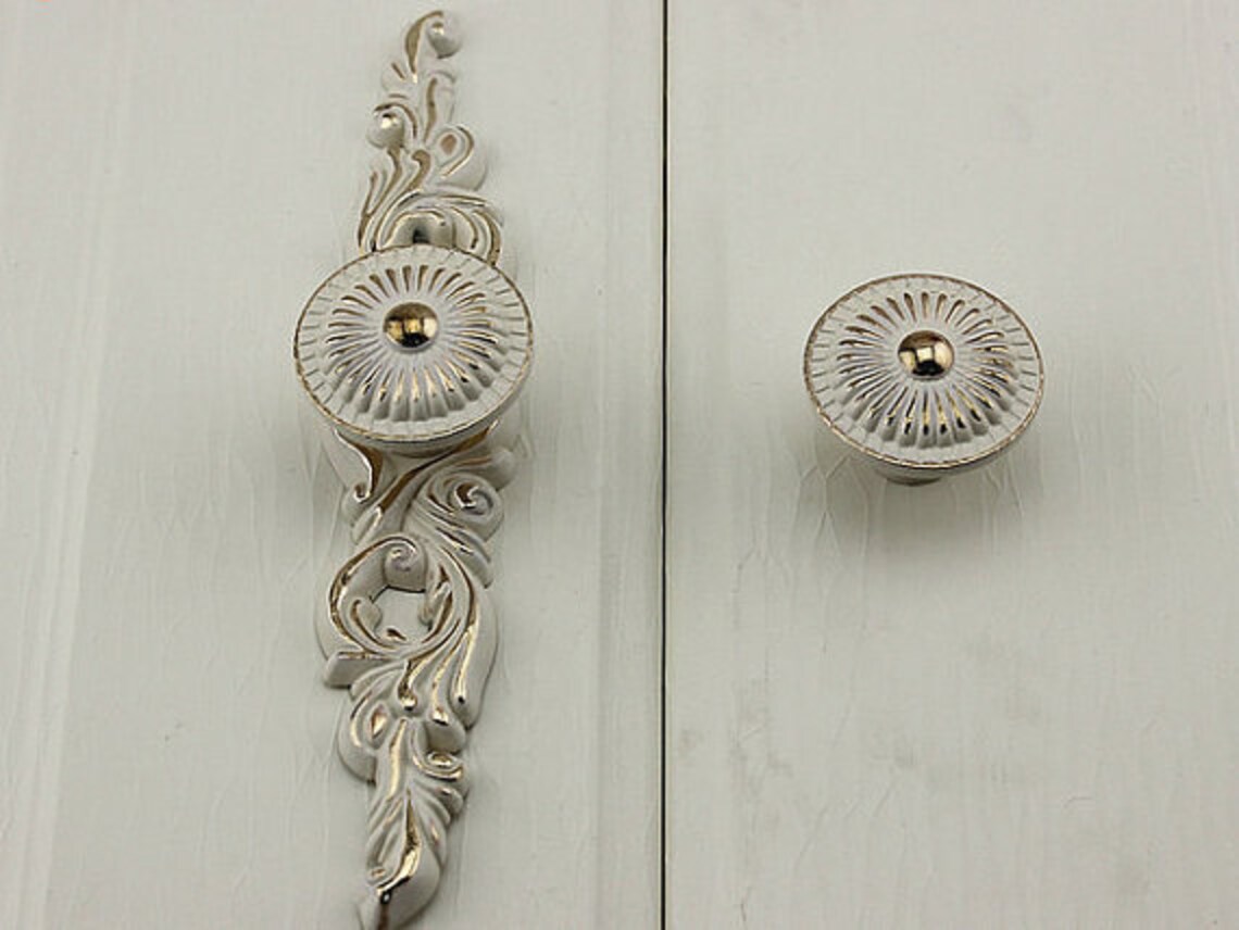 Kitchen Door Knobs Back Plate Shabby Chic Dresser Knob Etsy