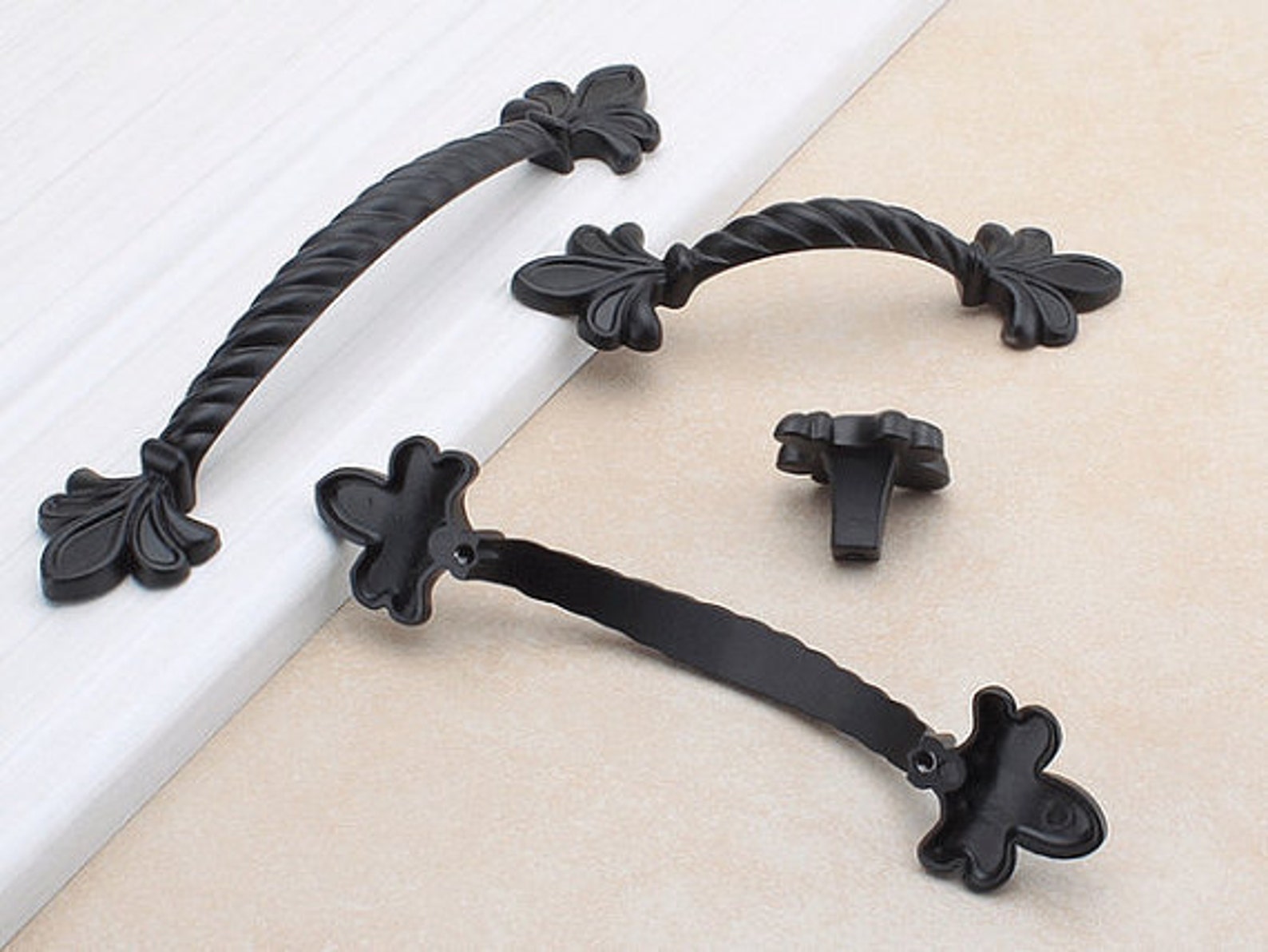 2.5 3.75 5 Black Drawer Knobs Pulls Handles Etsy