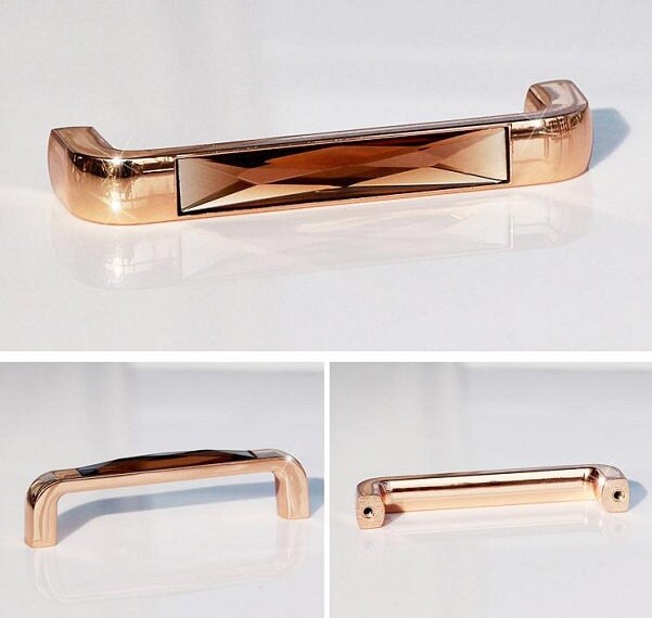 3.75 5glass Dresser Pulls Drawer Pull Handles Gold Crystal Etsy