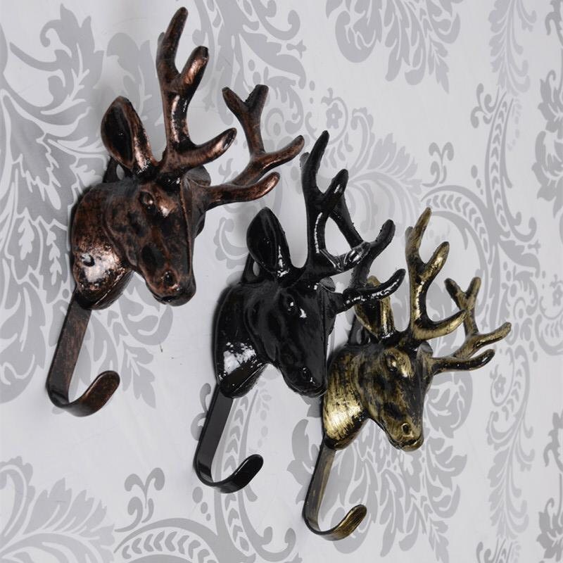 Deer Decorative Wall Hook Metal Wall Hooks / Antique Brass Etsy