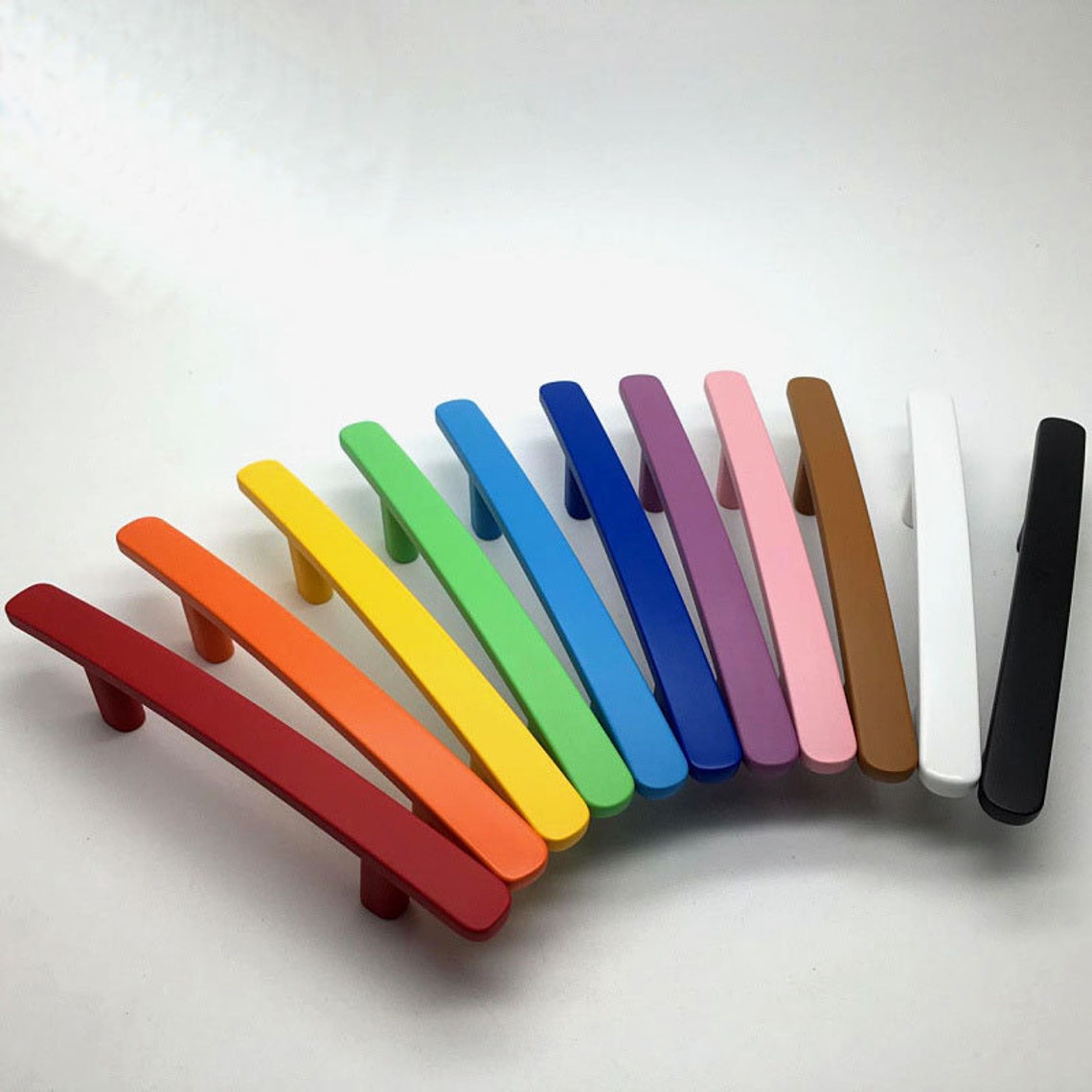 3 Colorful Knob Drawer Pulls Kitchen Door Handle Etsy