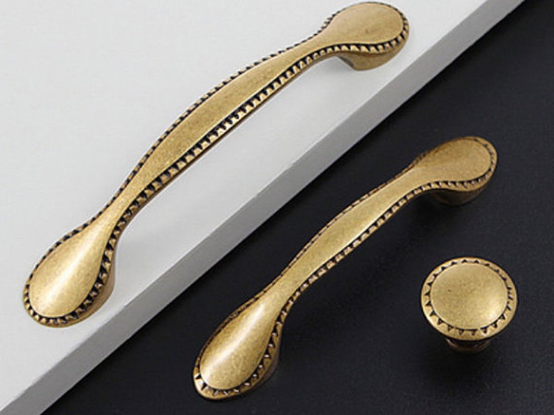 Dresser Drawer Pulls Handles Knobs Knob Embossed Metal Etsy