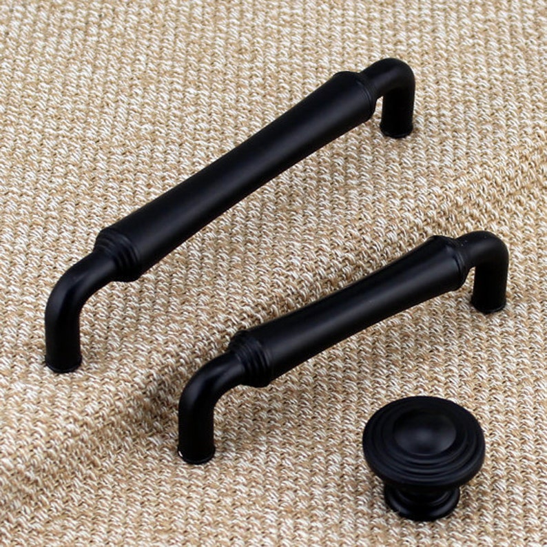 375 5 Antique Black Knobs Dresser Knob Drawer Etsy